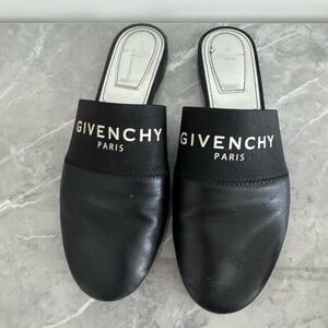 Givenchy Black Leather Slides